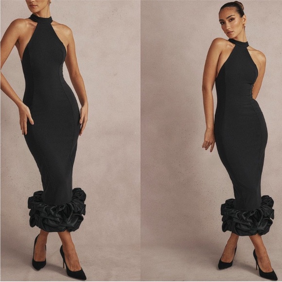 House of CB 'Juniper' Black Peplum‎ Midi NWT size XS - Picture 8 of 8